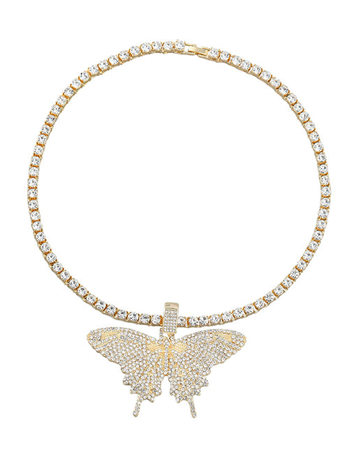 Iced out Butterfly Necklace